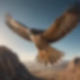 A falcon in mid-flight showcasing its remarkable wingspan and agility.