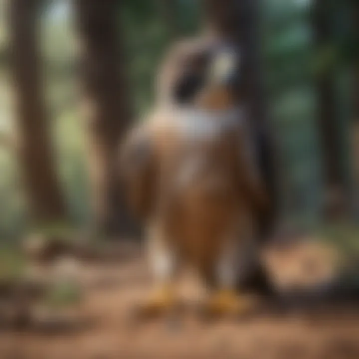 A beautiful illustration showing different species of falcons in various environments.