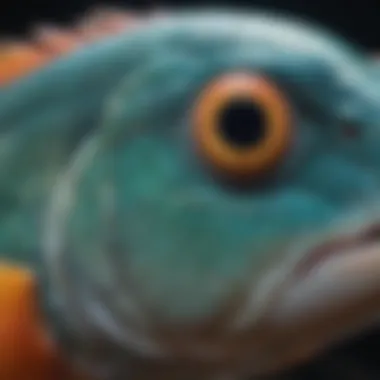 Close-up of parrot fish showcasing its beak-like teeth