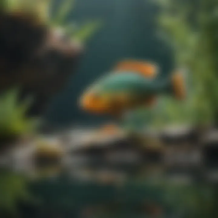 Parrot fish grazing on algae-covered rocks