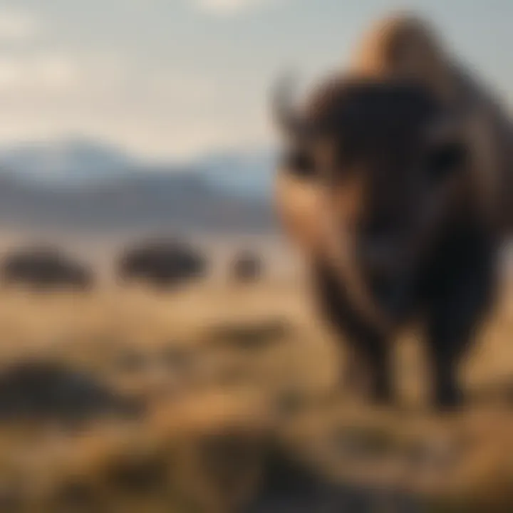 Majestic bison roaming the vast plains