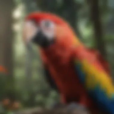 Colorful Scarlet Macaw in Costa Rica