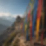 Colorful Prayer Flags Fluttering in Nepal