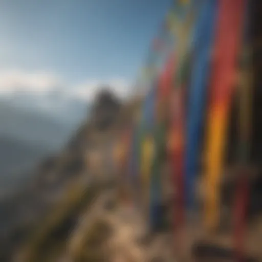 Colorful Prayer Flags Fluttering in Nepal