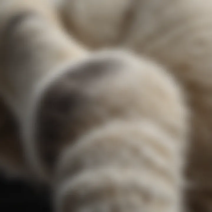 Close-up of polar bear's paw showing its unique fur texture