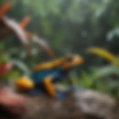 Vibrant Poison Dart Frog in Tropical Setting