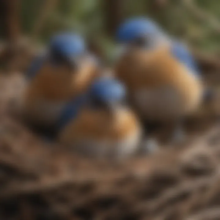 Eastern Bluebird nest with hatchlings