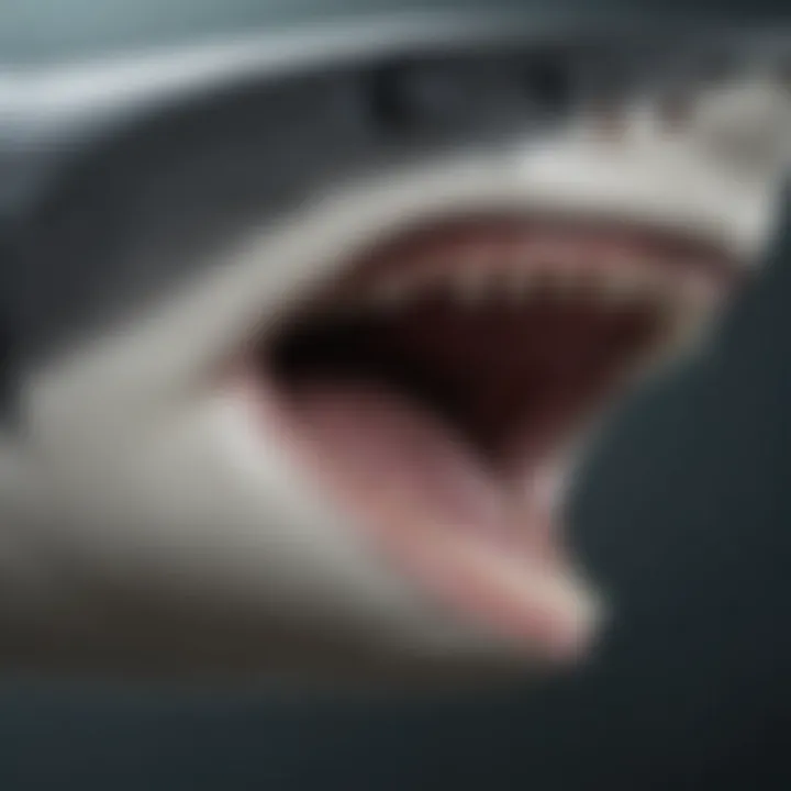 An engaging depiction of a shark's anatomy, highlighting unique features.