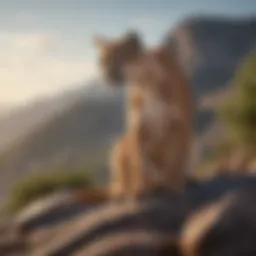 A majestic puma perched on a rocky outcrop, surveying its surroundings