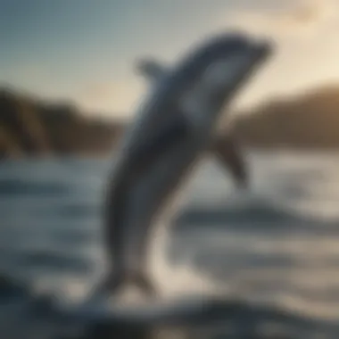 The Agile Dolphin A playful dolphin leaping out of the ocean