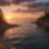 A breathtaking view of Lake Michigan at sunset, highlighting the vibrant colors reflecting on the water