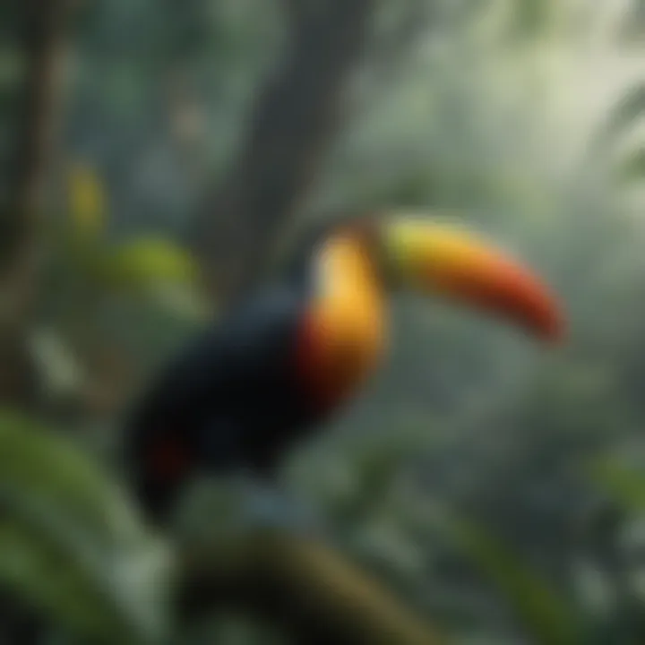 Vibrant Toucan in Rainforest Canopy