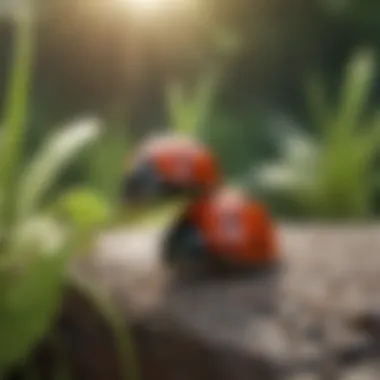 Ladybug in a garden setting