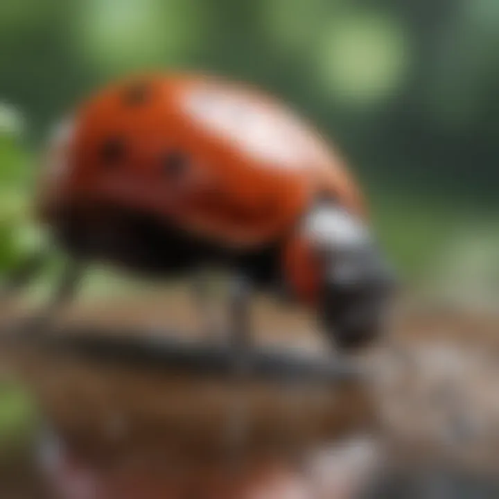 Illustration of ladybug life cycle stages