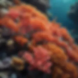 Colorful coral reef bustling with marine life