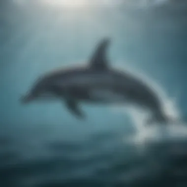 A playful dolphin swimming in the ocean