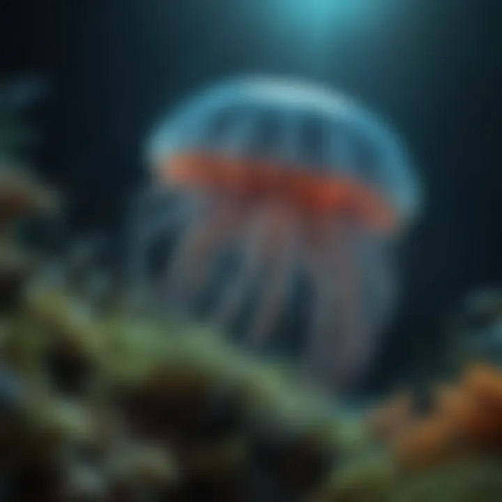 Illustration showcasing the beauty of a bioluminescent deep-sea creature