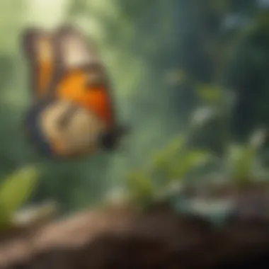 Illustration depicting the life cycle of a butterfly