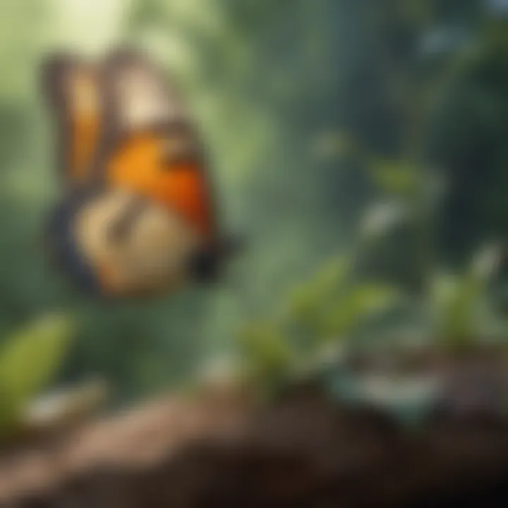 Illustration depicting the life cycle of a butterfly