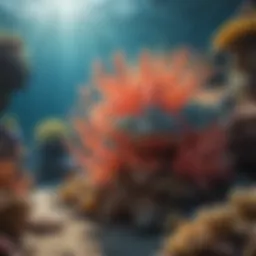 Illustration of a colorful coral reef ecosystem