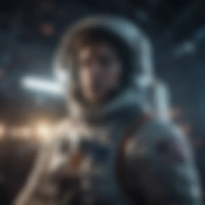 An engaging representation of an astronaut floating in space