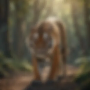 Solitary Tiger Roaming its Territory