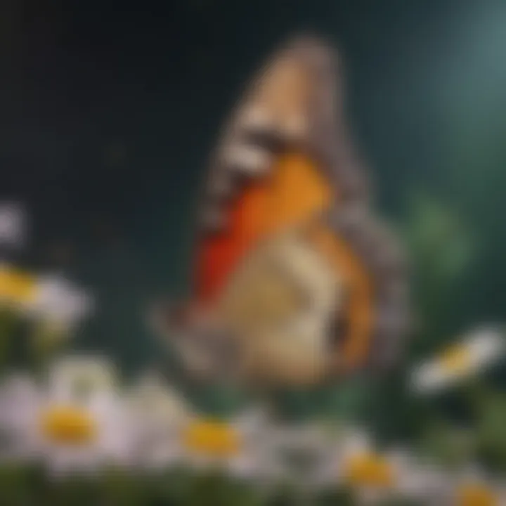 Enchanting butterfly amidst blooming flowers