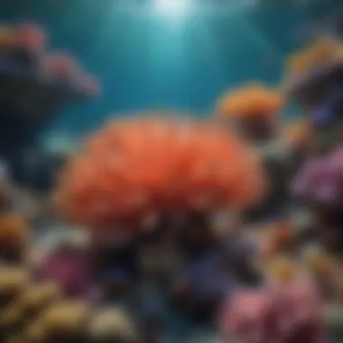 Spectacular coral reef teeming with colorful marine life