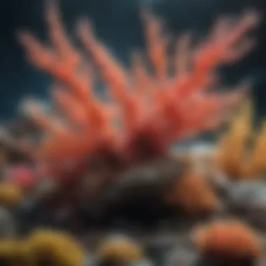 Colorful coral reef teeming with life