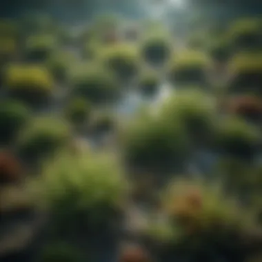 Diverse species of algae creating a mosaic underwater