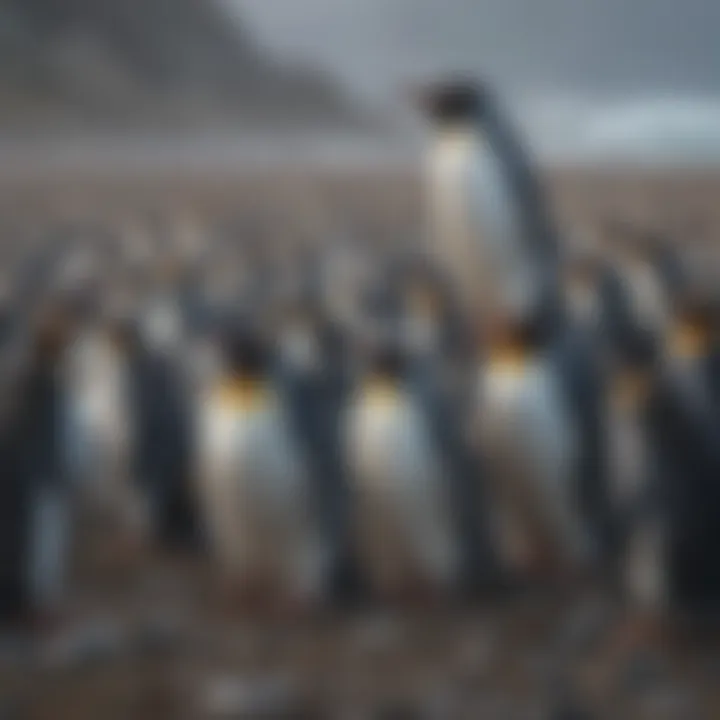 Penguin Colony Gathering for Migration