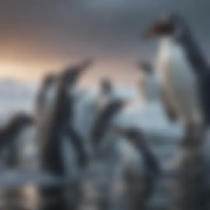 Penguin Feeding Frenzy in the Icy Waters