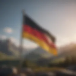 German Flag waving in the wind