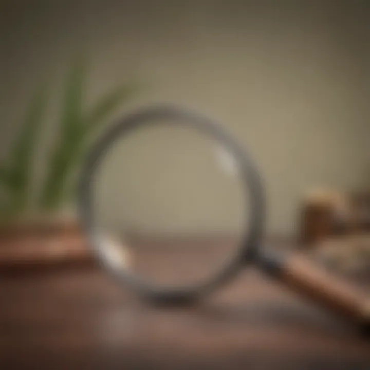 Close-up of a vintage magnifying glass