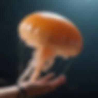 Illustration demonstrating first aid for jellyfish stings