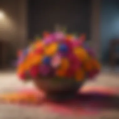 Floral Arrangement Adorned with Holi Colors