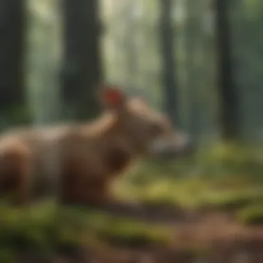 A vibrant forest teeming with wildlife