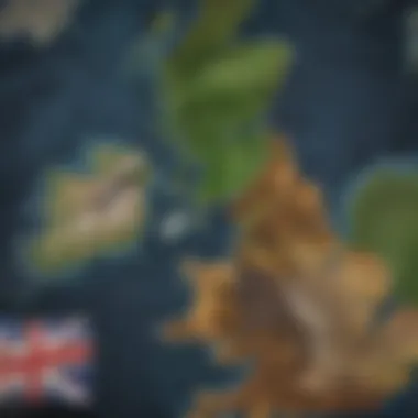 Amalgamation of Nations Historical map depicting the amalgamation of England, Scotland, Wales, and Northern Ireland