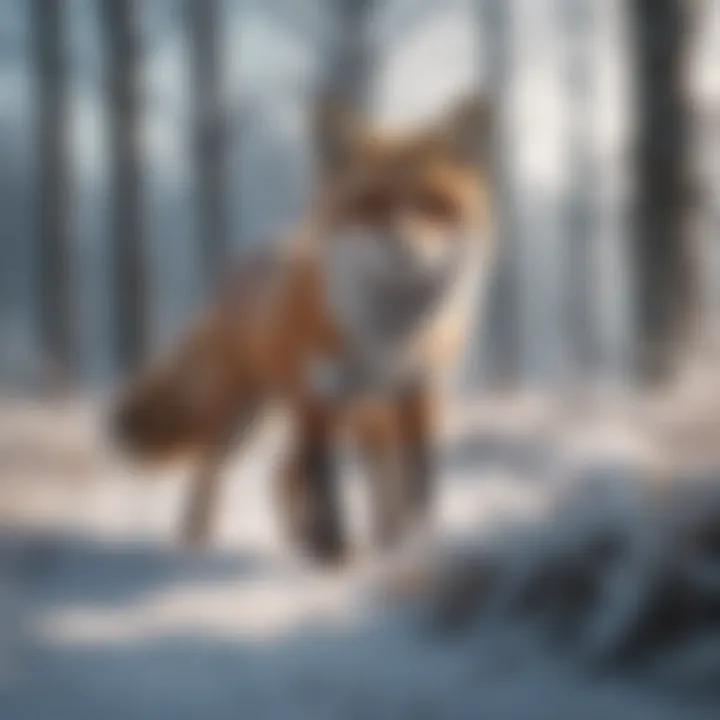 Fox Hunting in Snow-covered Landscape