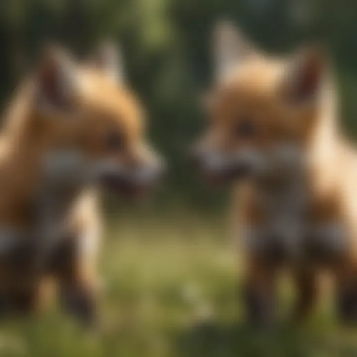 Fox Pups Playfully Interacting