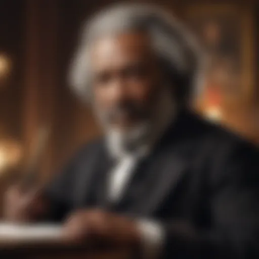 Portrait of Frederick Douglass with a Quill Pen