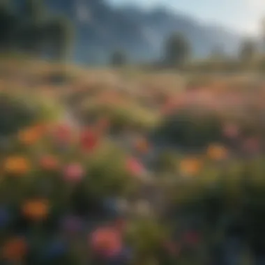 Colorful Meadow Adventure A serene landscape featuring a colorful meadow with various wildflowers.