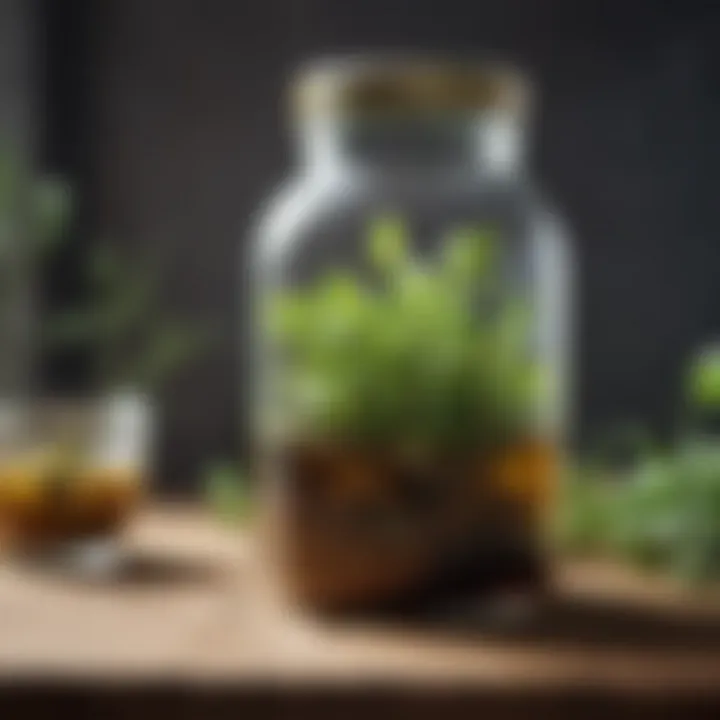 Freshly Brewed Herbal Tea in Glass Jar