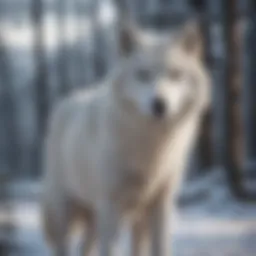 Arctic wolf in snowy landscape