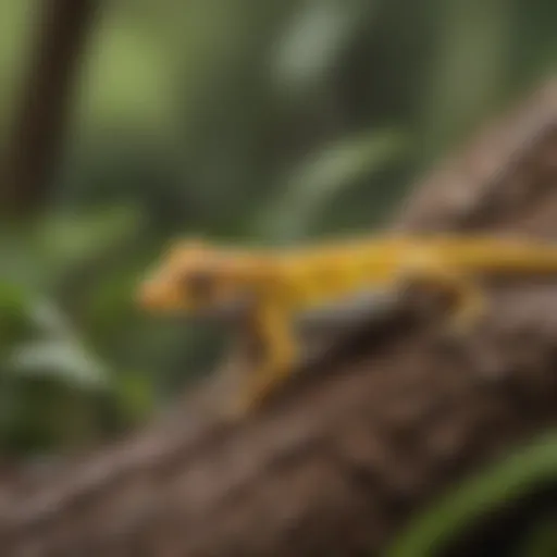 Gecko camouflage in natural habitat