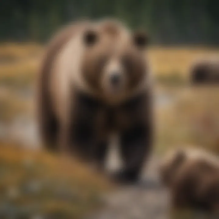 Map showcasing geographical distribution of grizzly bear population