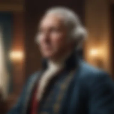 Eloquent Orator and Nation Builder George Washington addressing the nation in a historic speech