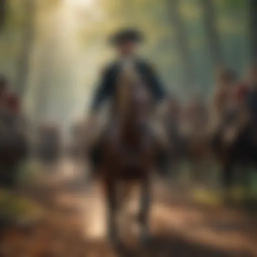George Washington leading troops in the American Revolution