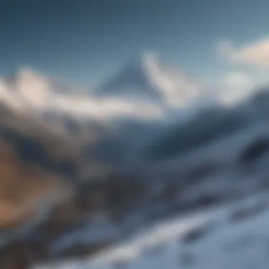 A mesmerizing view of the snow-capped peaks in Georgia