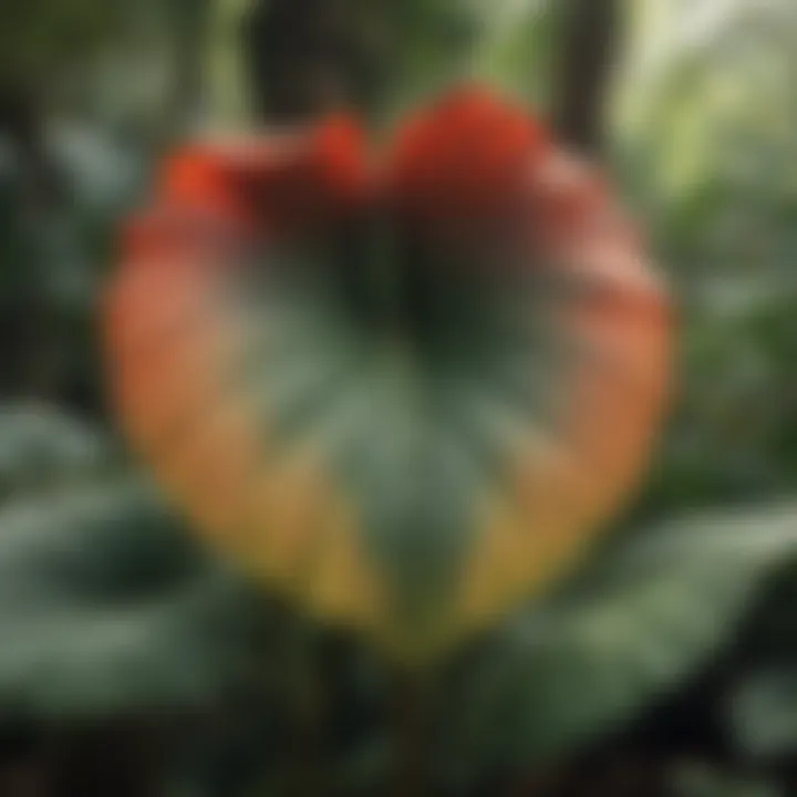 Giant Elephant Ear Plant in African Rainforest